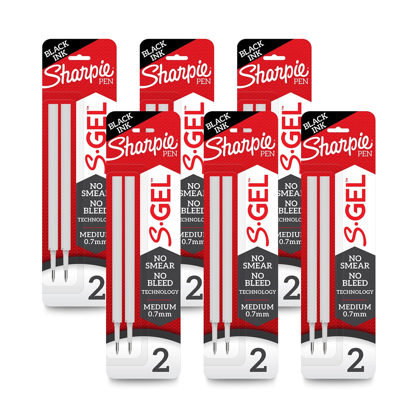 Recarga Sharpie S-Gel 0.7 mm (Pack de 2) – Compatible con cuerpo metálico y estándar