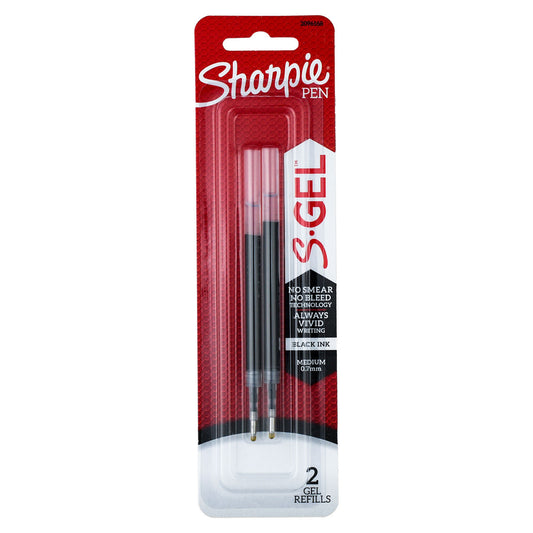 Recarga Sharpie S-Gel 0.7 mm (Pack de 2) – Compatible con cuerpo metálico y estándar